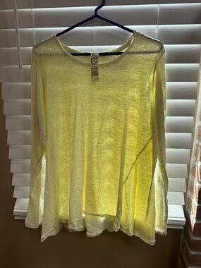 Magnolia Pearl Cotton Jersey Dylan Tee, Rounded Neck, Long Tapered Sleeve OSFM